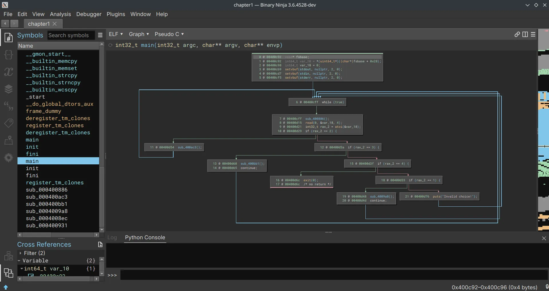 Example of the CFG’s view